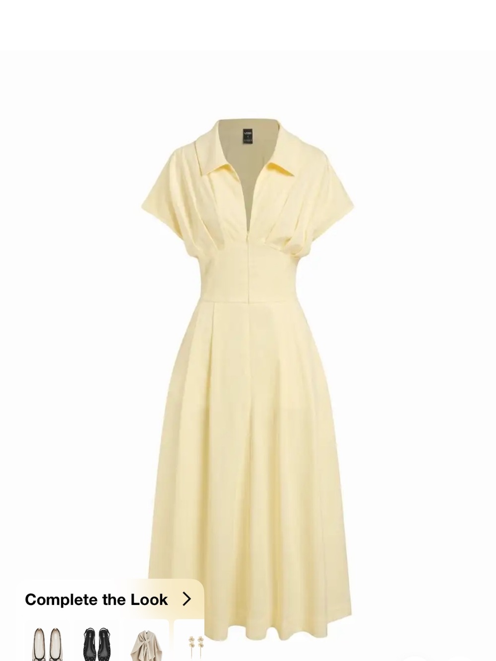 Cider Soft Yellow Collared Maxi Dress